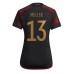 Tanie Strój piłkarski Niemcy Thomas Muller #13 Koszulka Wyjazdowej dla damskie MŚ 2022 Krótkie Rękawy